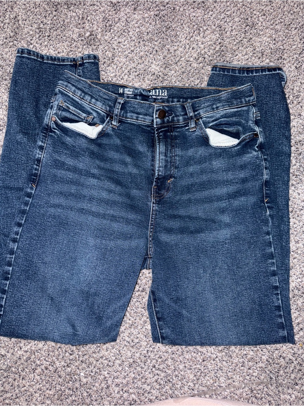 a.n.a High-Rise Straight Dark Wash Jeans Women's Size 14 Stretch Denim